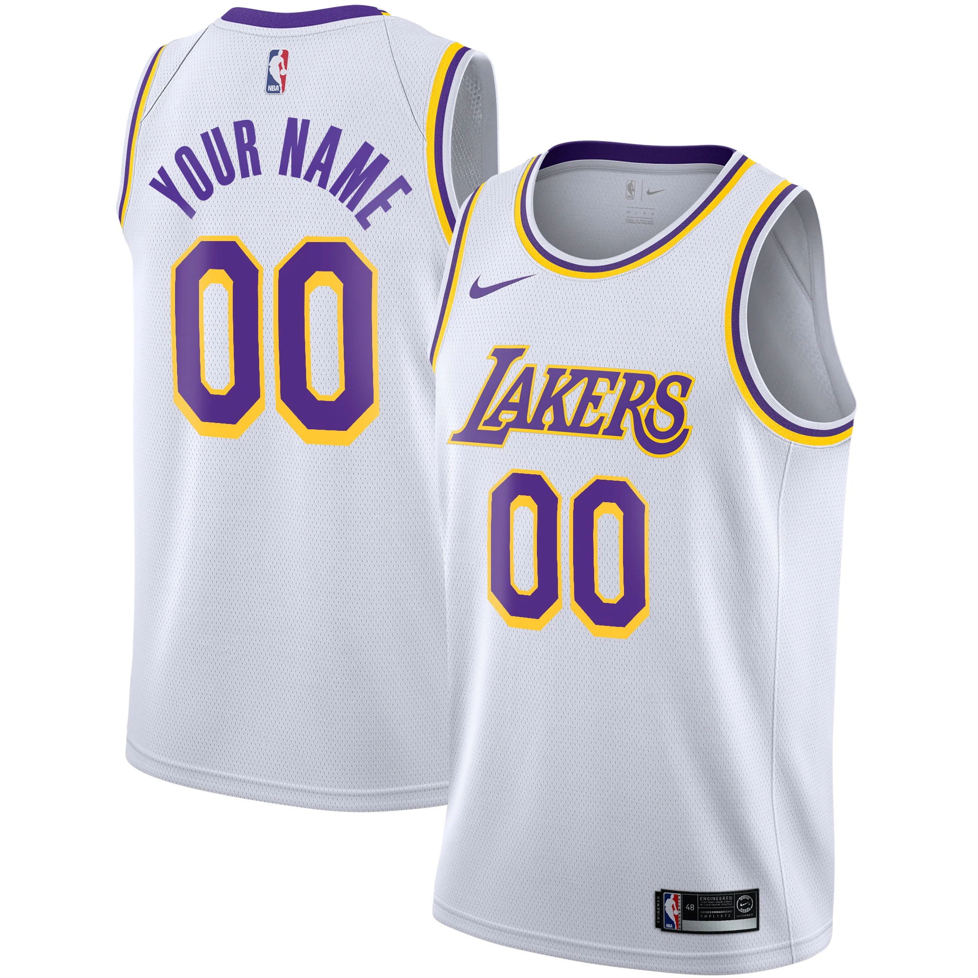 Custom Men Los Angeles Lakers White Nike Swingman NBA jerseys->customized nfl jersey->Custom Jersey